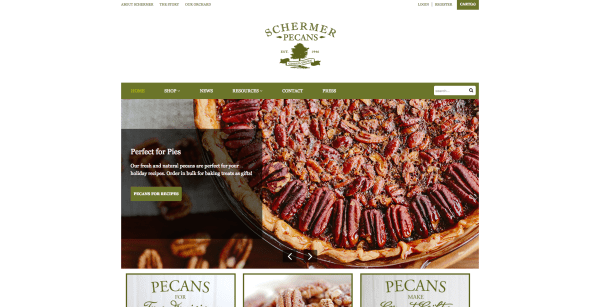 Schermer Pecans homepage Practical Value Contagious Jonah Berger ReferralCandy