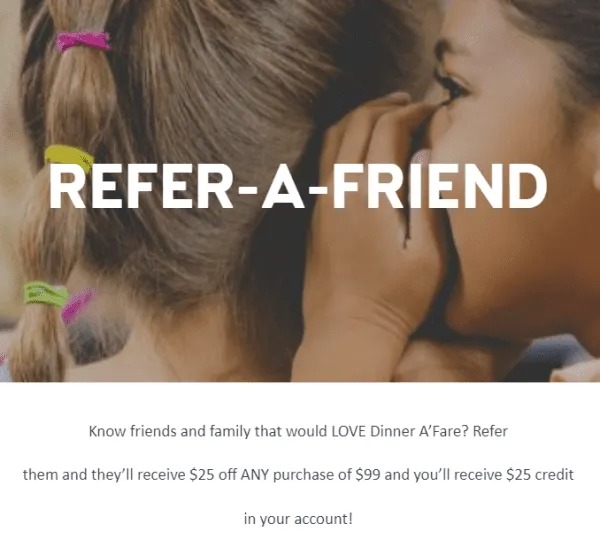 Valentine's Day referral programs - Dinner A'Fare