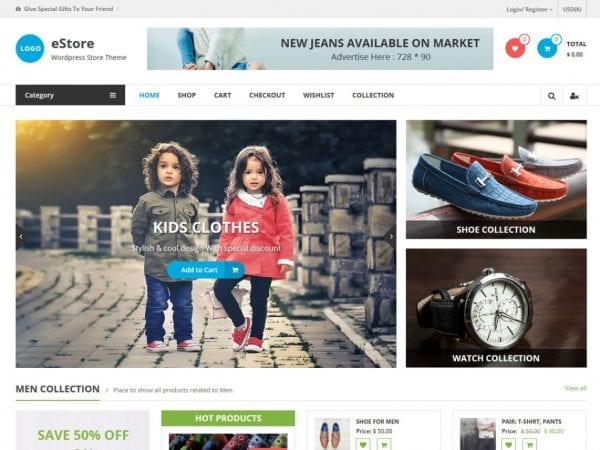 Popular WooCommerce Themes: eStore