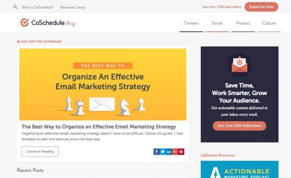 best marketing blogs coschedule social calendar