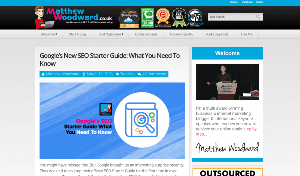 best marketing blogs matthew woodward seo affiliaet experiments