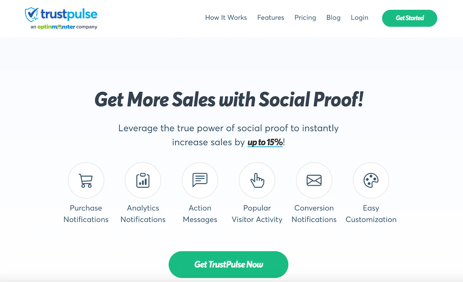 Home page of TrustPulse