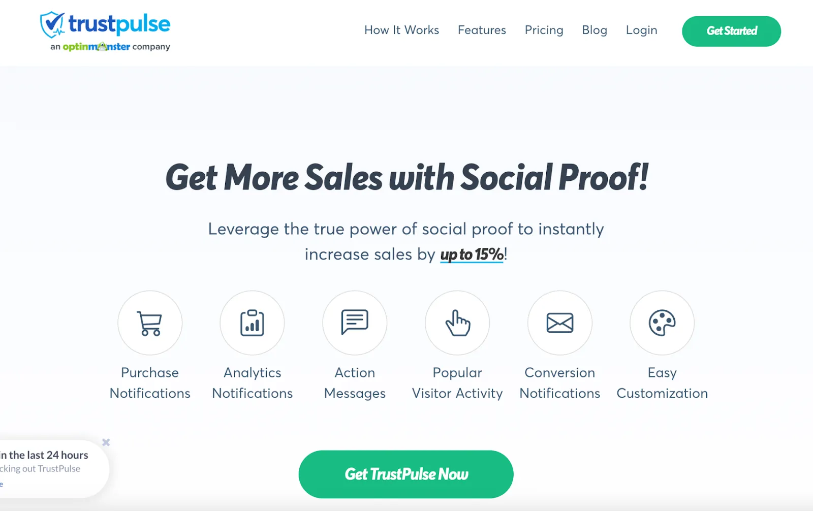 Home page of TrustPulse