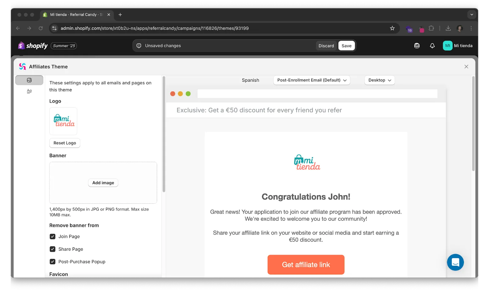 Step 6 of installing referral program on Shopify