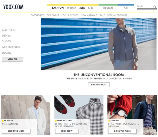 yoox-menswear-ecommerce-site