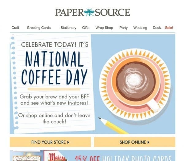 ecommerce slow months - create your own holiday national coffee day -- referralcandy jilt guestpost