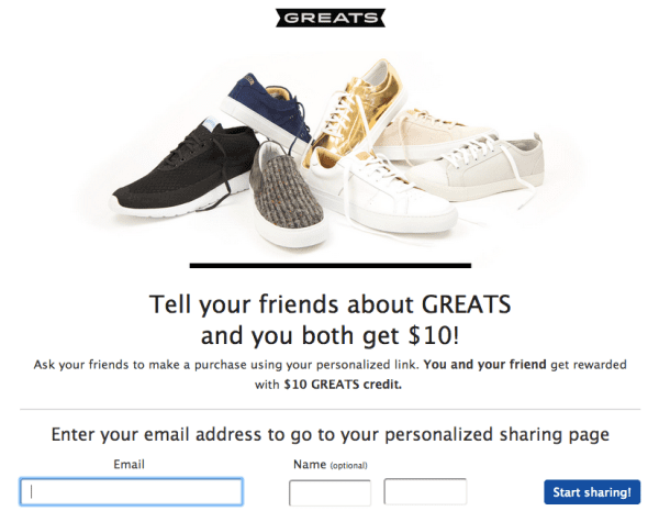 Greats Referral Program