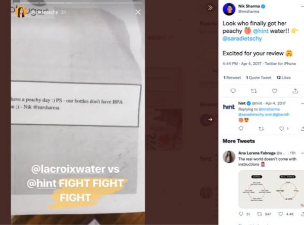 Hint Water example